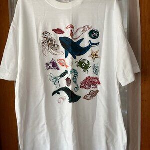 New women's t-shirt XL Ocean creatures Sea life